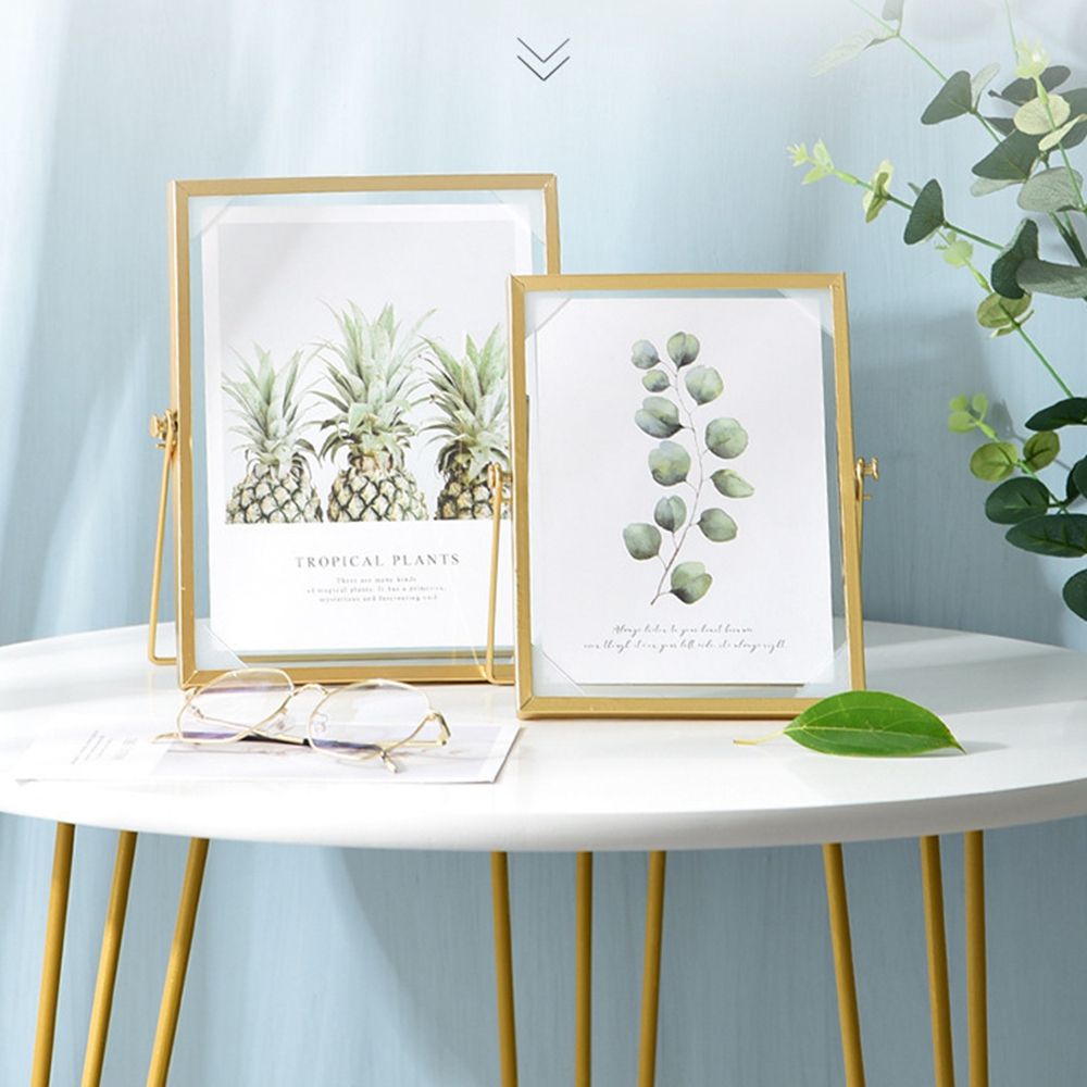 Gelber Bilderrahmenschreibtisch - Dekorativer Tischständer Für Fotos 17,5x13,5cm