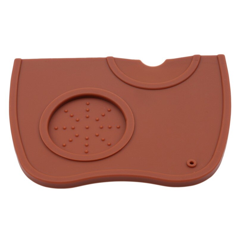 Handmatige koffie siliconen pad stampmat barista koffie espresso stampen latte art pen stamper houder thuis koffie accessoires: Grote bruine