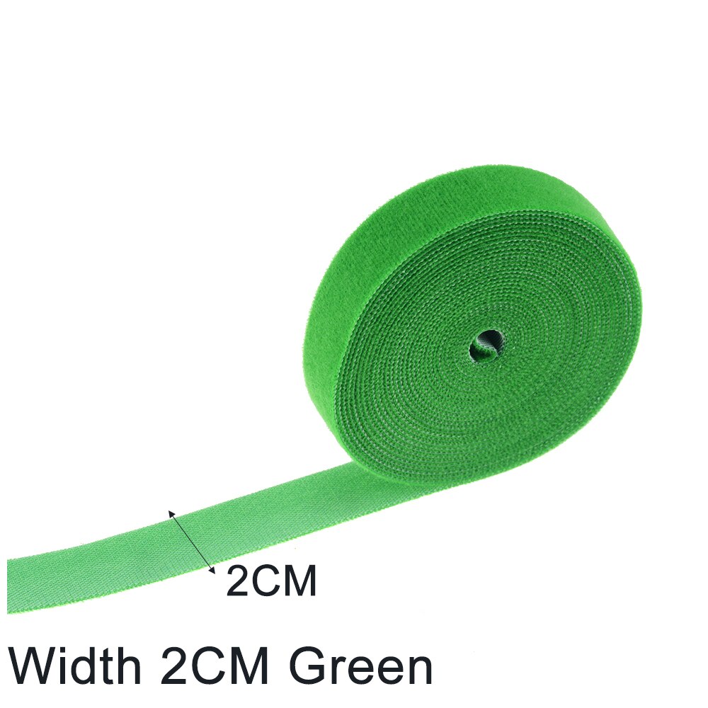 5M/Roll 2 Cm Breedte Plastic Magic Zelfklevende Tape Terug Naar Klittenbandsluitingen Diy Nylon Kabel clip Ties Wire/Desktop Management: Green Wide 2CM