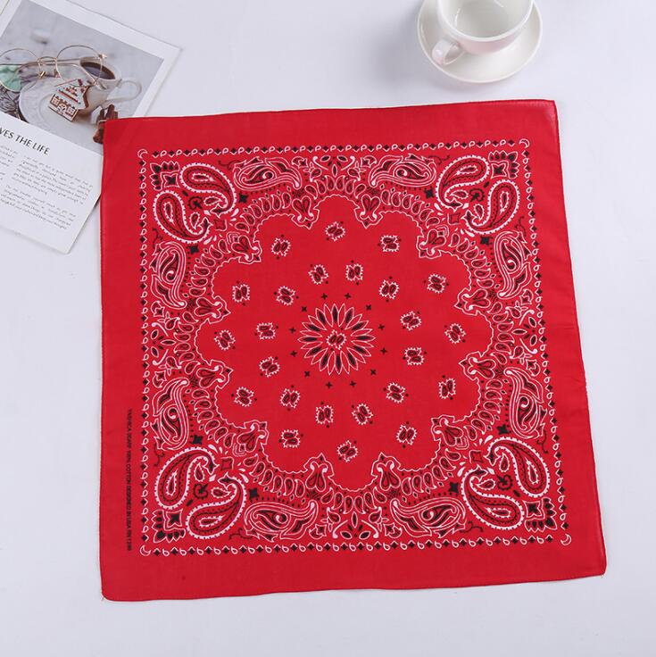 Bohemia Print Bandana Hair Bands for Girls Women Headband Scarf Face Mask Cross TurbanBandanas Headwear 55cmX55cm Hair Headwrap: Red