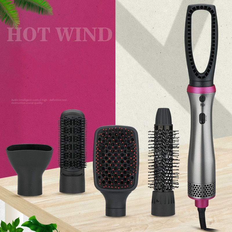 Secador de pelo multifuncional 5 en 1 Electri, cepillo para usar con secador de cabello, peine volumizador, plancha de pelo