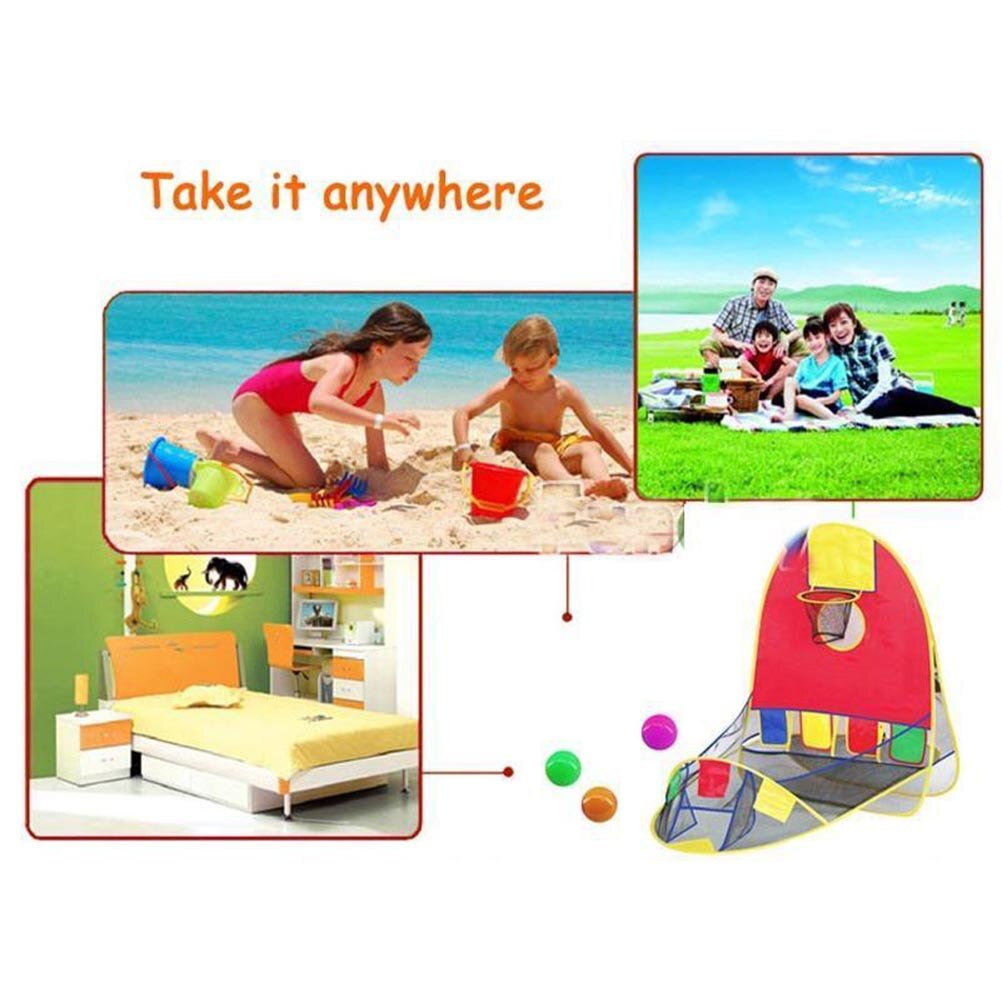 1Set cute Play House Ocean Ball Pool Kids ToysBasketball Basket Tent Beach Lawn Play Tent Scoring