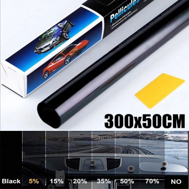 Solfilm til bilruder, sommersol uv-beskyttende film, toningfilm til biler, privatlivsfilm til vinduer, 50 cm x 300cm solfilm