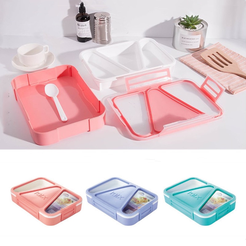3 Partition Portable Lunch Box Microwave Oven Bento Box Healthy Plastic Food Storage Container Lunchbox BPA Free