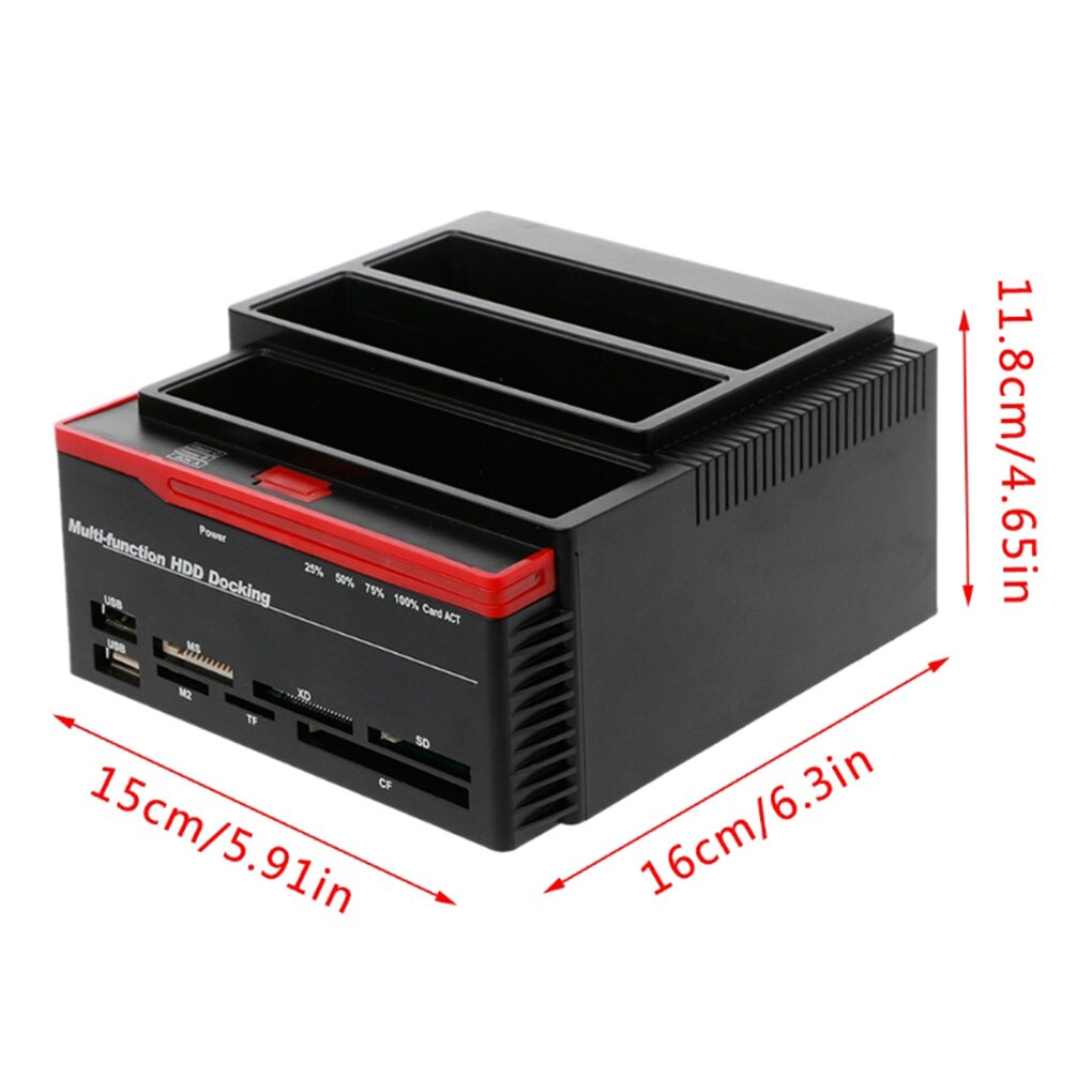 Lector de tarjetas de disco duro externo de alta velocidad, Base de acoplamiento de HDD multifuncional, USB 3,0 a SATA IDE, todo en 1, enchufe de Reino Unido/EE. UU./UE