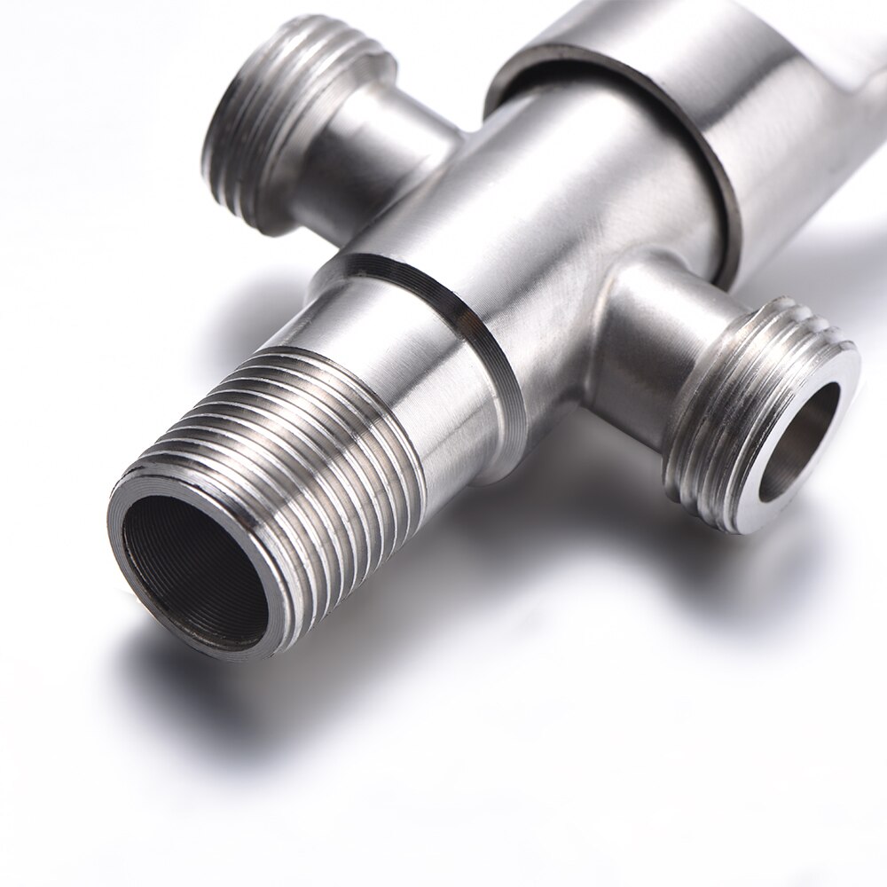 Multifunction Stainless Steel 3Ways T Valves With Holder Bathroom Accessories Water Diverter Wall Mounted Shower Fix Bracket