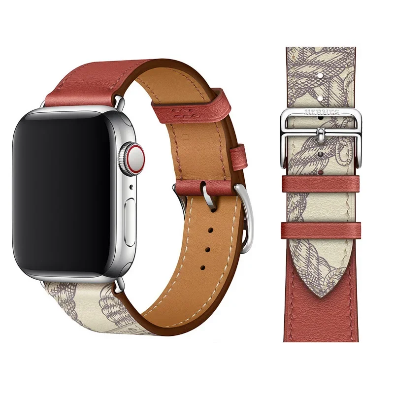 Læderurrem til apple watch-rem serie 9 8 7 6 se 5 4 3 2 1 til iwatch 38mm 42mm håndledsrem til iwatch-rem 44 40 41 45 49mm