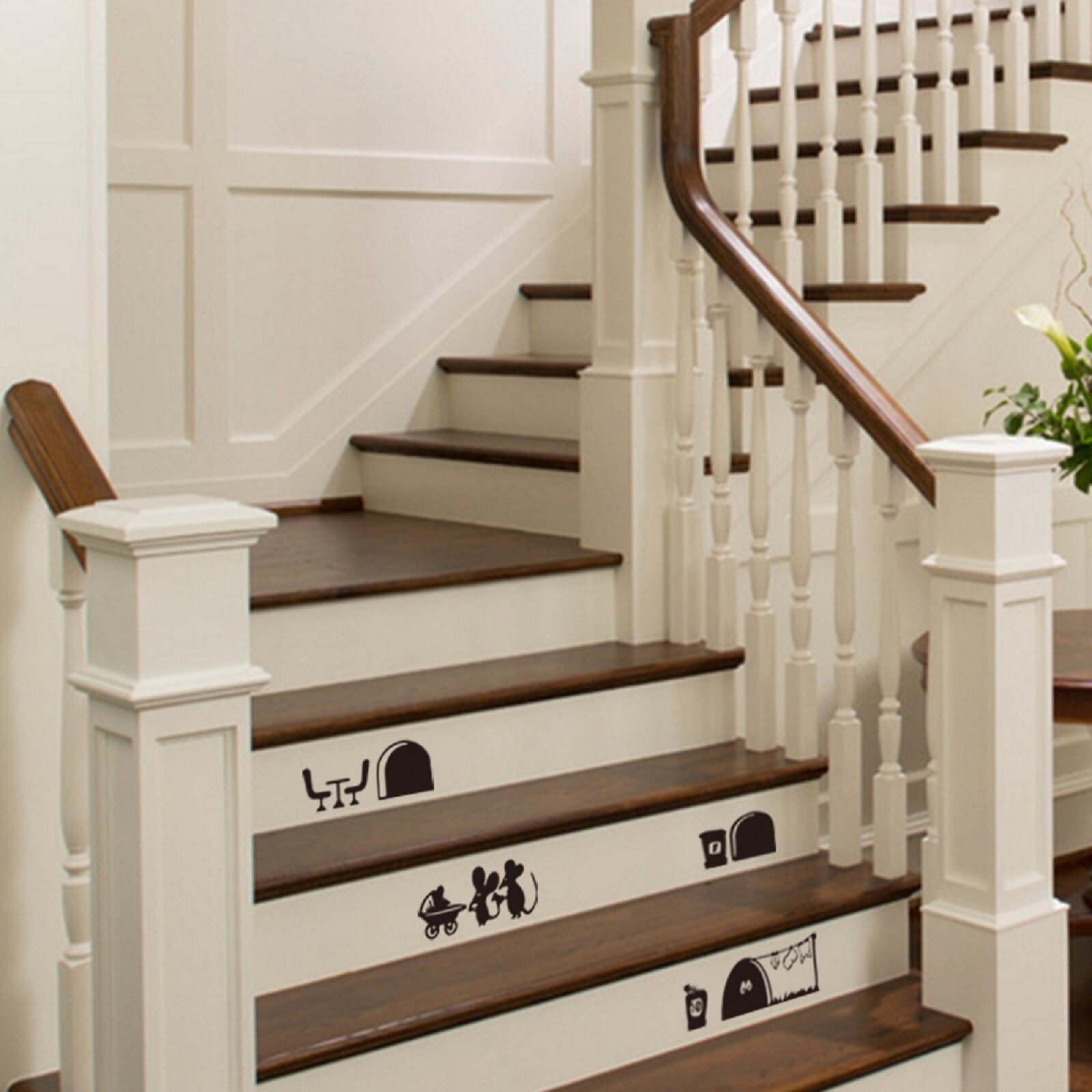 Cartoon 3D Mouse Wall Sticker Realistic Mouse In A Hole Wall Decal For Kids Room Bedroom Nursery Decor Living Room Decal