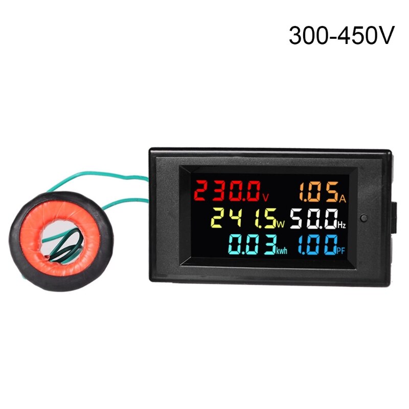Misuratore Digitale 6-in-1 AC50-300V Con Display LCD - Voltmetro, Corrente, Potenza, Temperatura, Umidità, Timer