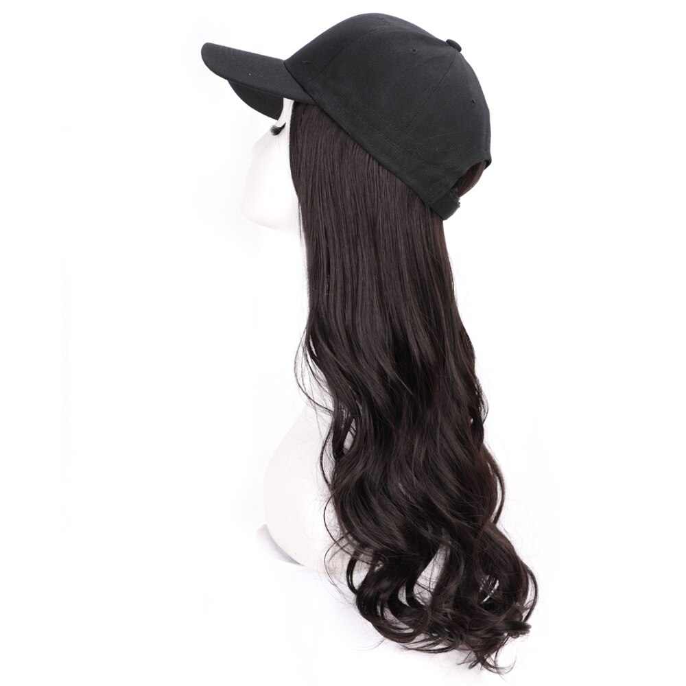 MODERN QUEEN Baseball Cap Hair Wig Long Synthetic Straight cap Hair Wigs Naturally Connect Synthetic Hat Wig Adjustable for Girl: 1B/27HL
