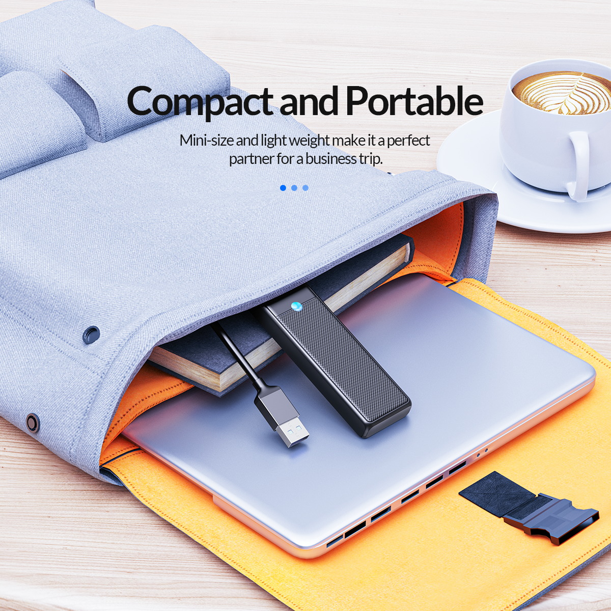 ORICO Concentrador tipo C concentrador USB 3.0 divisor de 4 puertos adaptador de concentrador USB base de expansión adaptador OTG ultrafino para PC accesorios de computadora