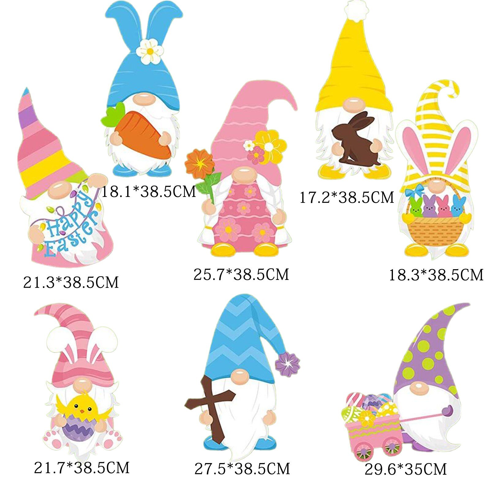 Garden Stake Outdoor Lawn Yard Sign plastic cardboard stand home garden Decoration Easter Bunny Decorations Accessories: D