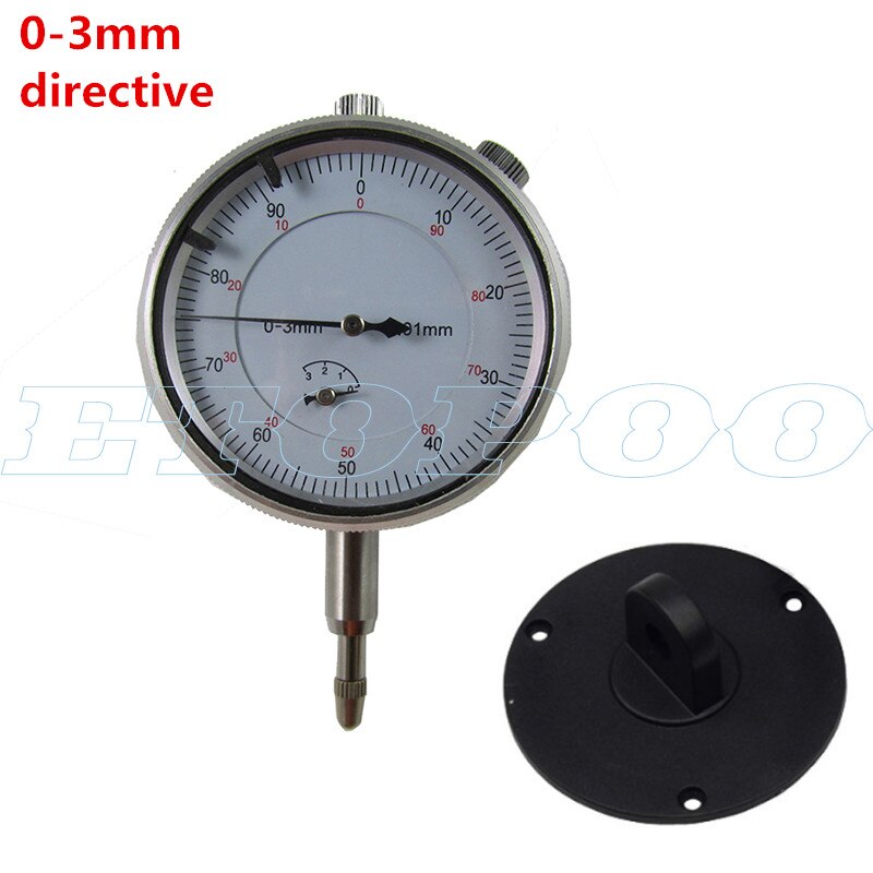 Precision Dial Indicator 0-3mm 0-5mm 0-10mm 0-25mm 0-30mm 0.01mm With Lug Dial Gauge Micrometer Caliper Table with directive: 0-3mm