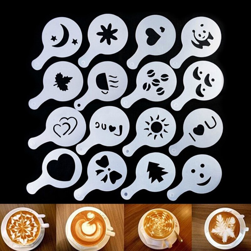 Easy Coffee Drawing Stencils Template Fancy Coffee Mat Decorating Stencils Kitchen Tools For Coffee Latte ChocolatePromotion: Default Title