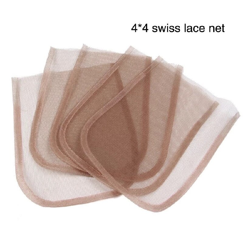 Top schweizisk net til blonde paryk base cap blonde frontal lukning materiale 1 stk/parti brun farve 4*4 13*4 frontal net