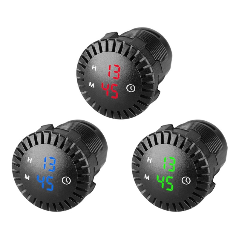 Horloge numérique tactile à affichage LED, étanche, pour voiture, bateau, moto, 12V/24V, 24 heures,