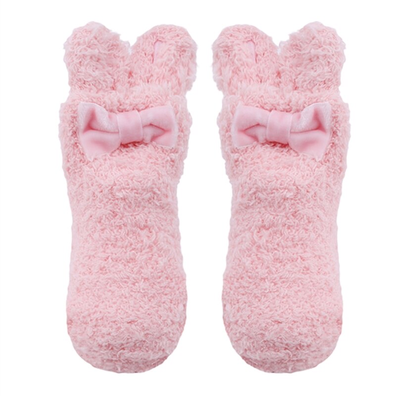 Schöne Baby Jungen Mädchen Infant Winter Korallen Fleece Cartoon Socken Warme Anti Slip Boden Socken Kinder Socken Grau, rosa, Weiß Unisex: pink / M