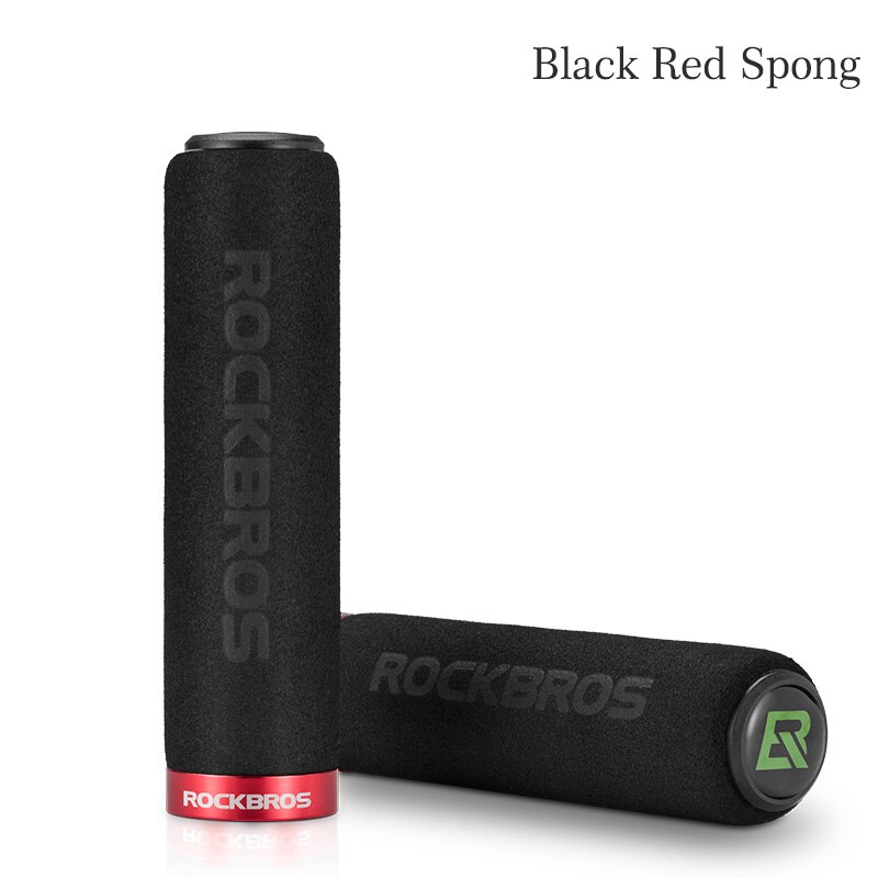Rockbros bike grips mtb silikon svamp styre sykkel grep manopole mtb grips sykkel tilbehør 2 stiler 4 farger: Svart rød svamp