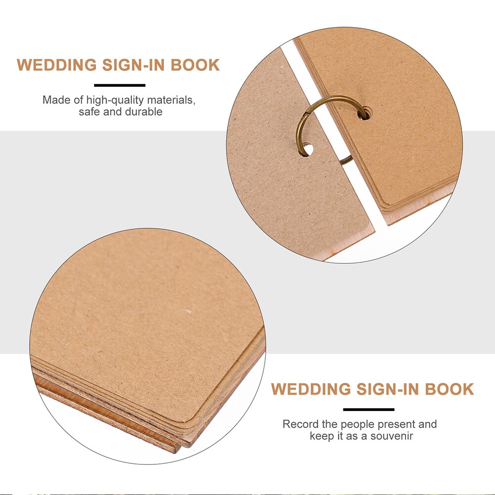 Livre de Signature pour invités (10 Pages), décoration rustique de mariage, livre d&#39;or, 2 pièces