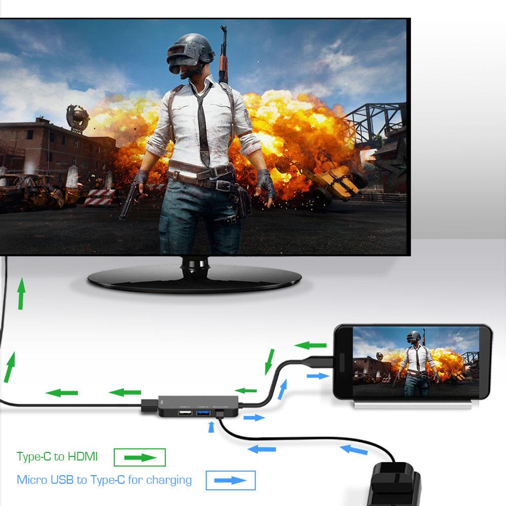 Onvian usb c hub  to 4k hdmi hub usb 3.0 usb 2.0 adapter type c usb hub 3.1 splitter port til macbook pro huawei xiaomi samsung
