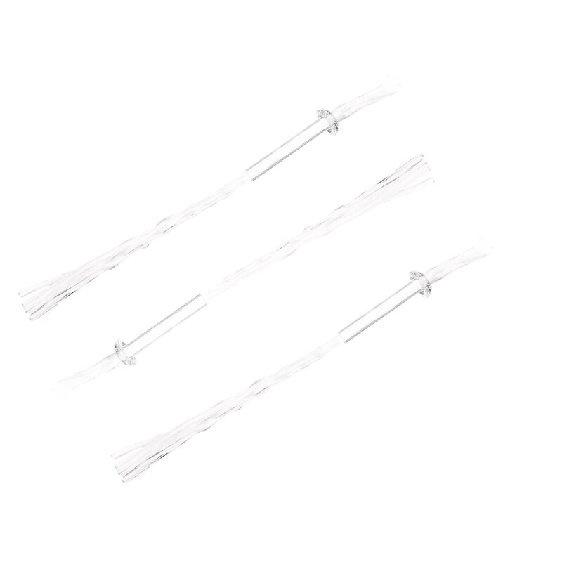 3 stuks glazen buis olielamp lonthouder adapter met 4.7 inch ronde katoenen lont wit: Default Title