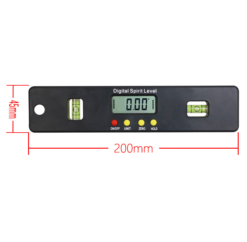 100/150/200mm Digital Level Box Electronic Angle Gauge Protractor Angle Finder Bevel Gauge With Magnetic Base: 200mm