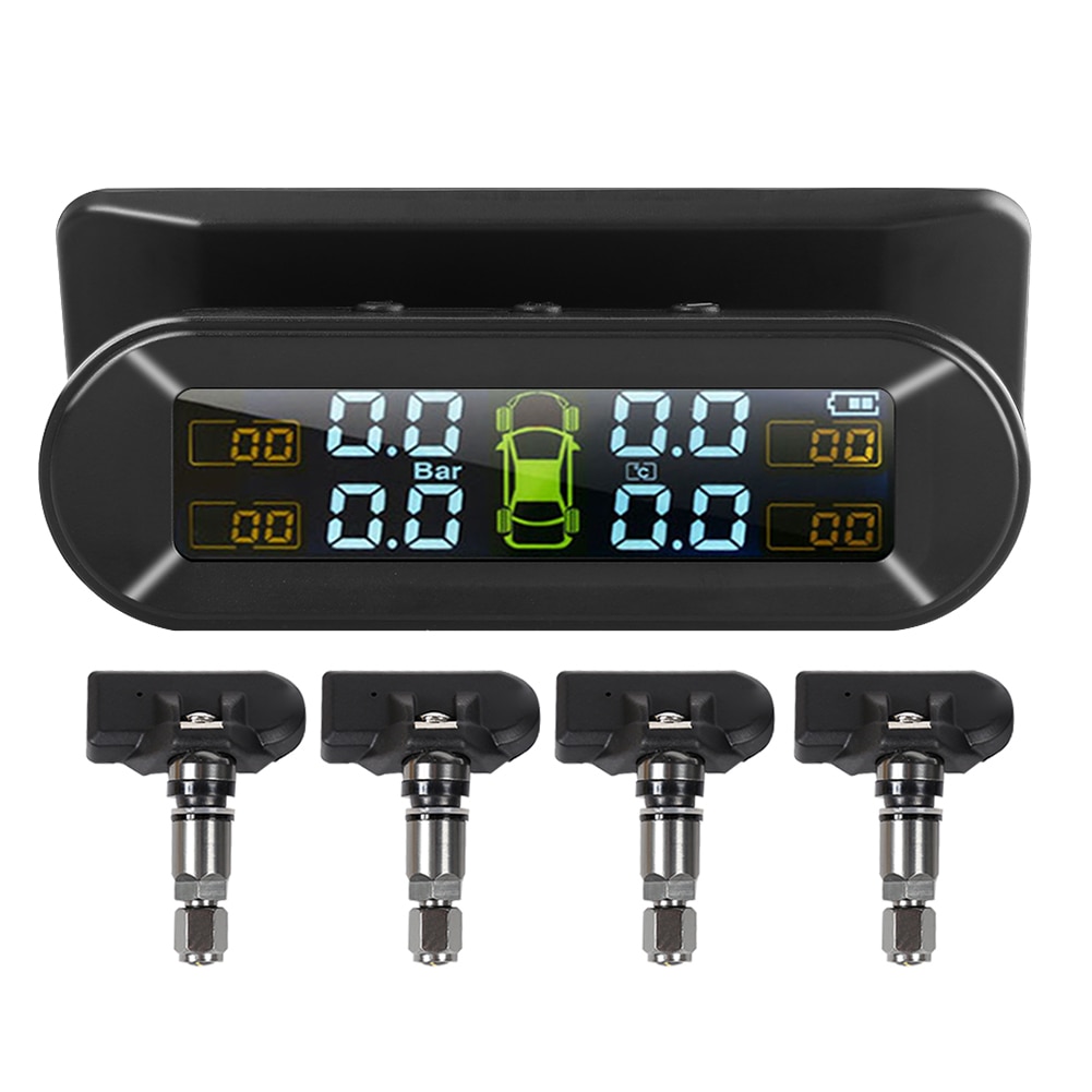 4 Sensors Solar USB Car TPMS Charging TPMS LCD Universal Auto Tire Pressure Monitoring System Temperature Alarm System: Internal