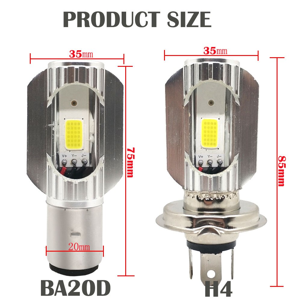 H4 H6 BA20D Led Motorfiets Koplamp Lampen Cob Led 1500LM Hi Lo Lamp Scooter Moto Atv Accessoires Mistlampen 12V