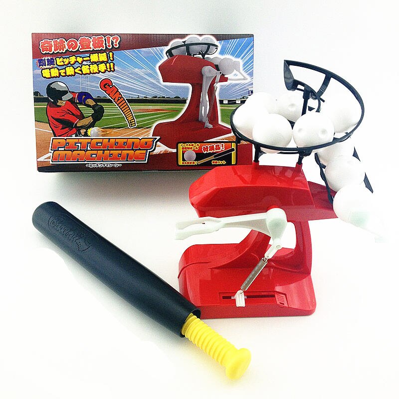 ] Kind Elektrische Baseball Machine Automatische Dispenser Praktijk Dienen Machine Familie Ouder-kind Interactief Spel Sport Speelgoed: Rood