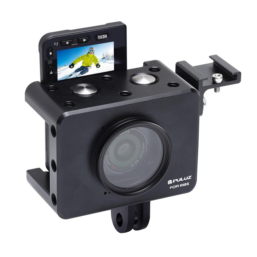 Voor Sony RX0 RX0 Ii Behuizing Shell Cnc Aluminium Beschermende Kooi Met 37Mm Uv Lens Koude-Schoen base Mount Schroef Statief Adapter