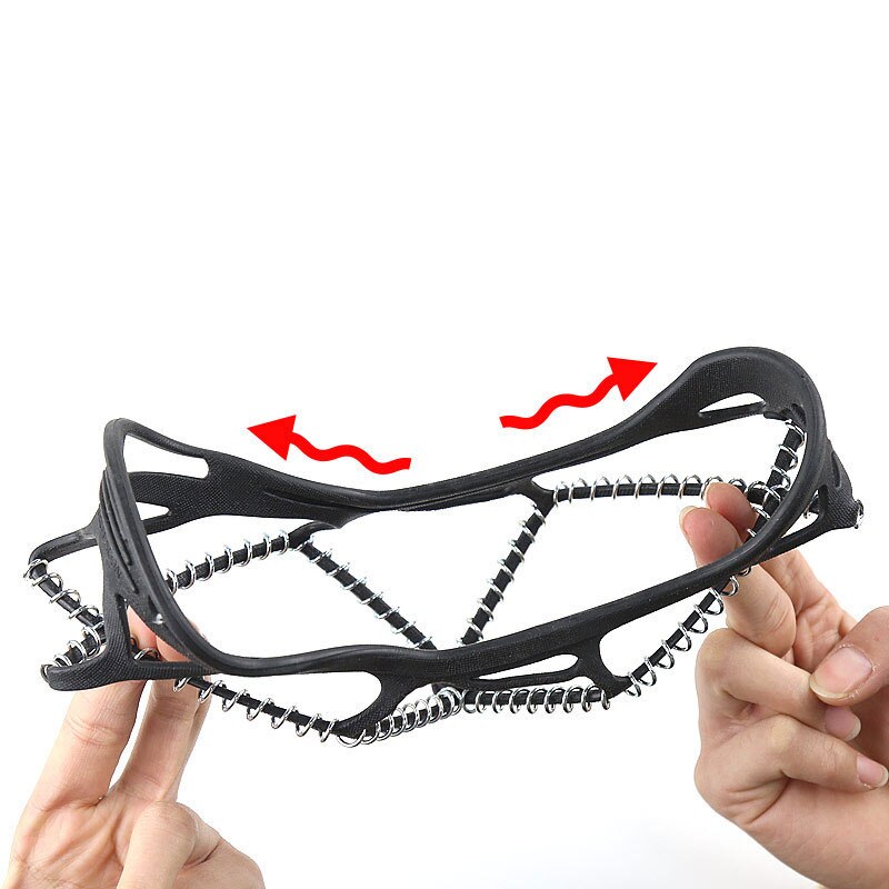 1 Paar Zwart Anti-Slip Sneeuw Ijs Klimmen Shoe Spikes Ice Grips Cleats Cramponswinter Klimmen Antislip schoenen Cover