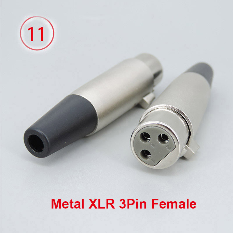 1pc audio Metal Microphone 3pin XLR Male female To 1/4" 6.35mm 6.5 Mic mono RCA male female Stereo Transform Converter Adapter: WHITE