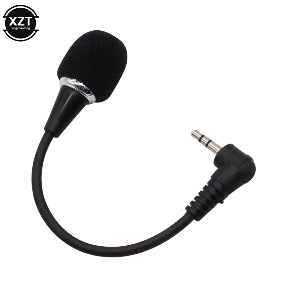 Mini professionals 3.5mm- jack clip-on reversmicrofoon, flexibele bedrade microfoon, omnidirectioneel voor skype, pc, laptop, notebook, luidspreker: Zwart