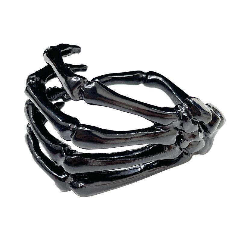 Cuban Link Kette Armband - Punk Gothic Skelett Hand - Verstellbares Manschetten Schmuck für Herren Damen: 2