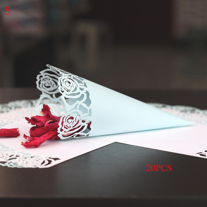 20Pcs Custom Wedding Confetti Kraftpapier Bloemblaadjes Snoep Geplaatst Natuurlijke Confetti Kegels Voor Bruiloft Verjaardag Decoratie: 5