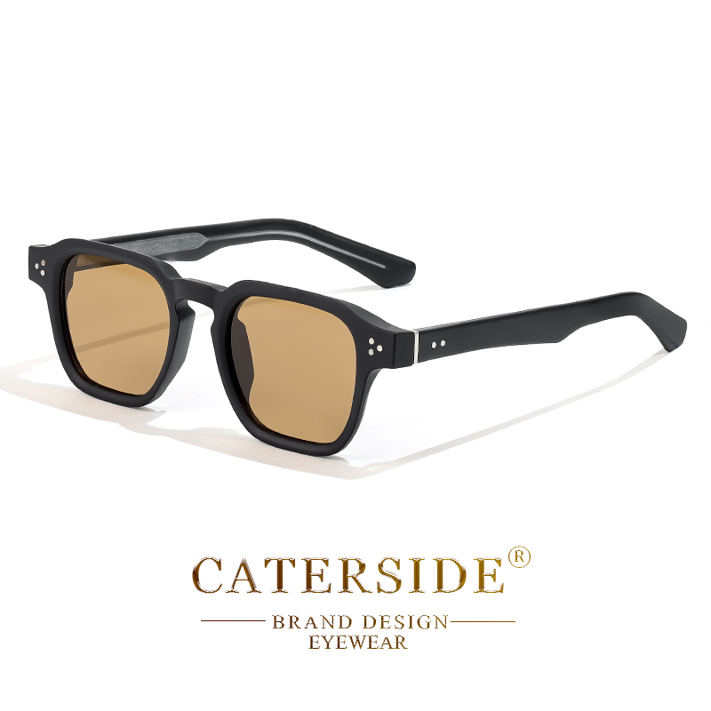 Caterside clássico quadrado óculos de sol masculino núcleo inserção templo marca luxo óculos de sol feminino viagem praia festa festival presentes: Azul marinho