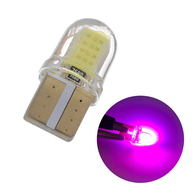 Auto Zubehör Innen Silikon Kristall T10 Kolben LED Breite Lampe W5W 168 194 Auto Seite Keil Lesen Lampe Lizenz Platte licht: LILA