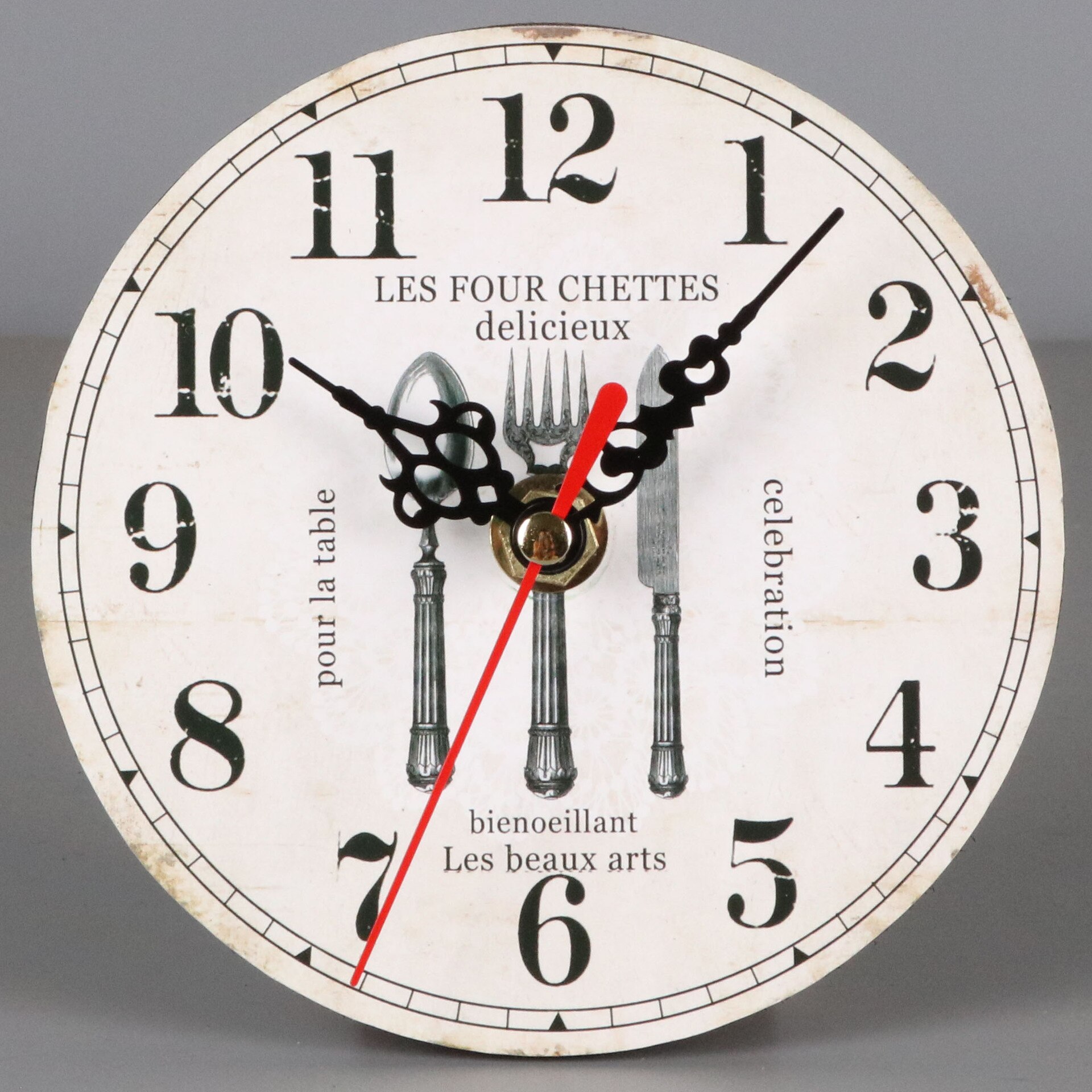 Mini Reloj de pared clásico de madera, colgante Retro, redondo, , estilo europeo, decoración de pared de salón: F