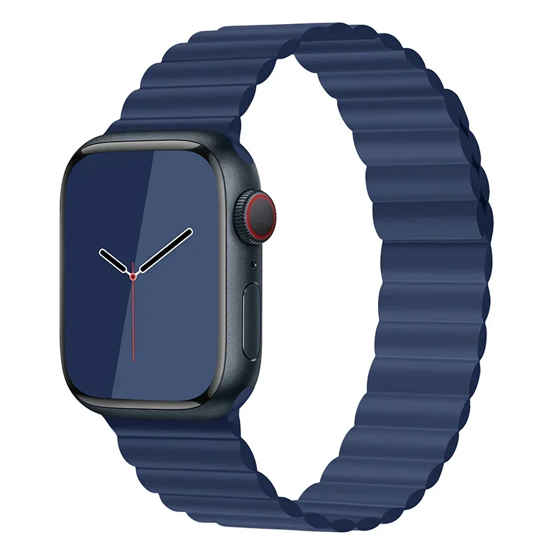 Magnetisk rem til apple watch series 7 band 45mm 41mm silikone urrem iwatch series  s 3 5 4 6 se 38mm 40mm 42mm 44mm: Kul sort / 12mm