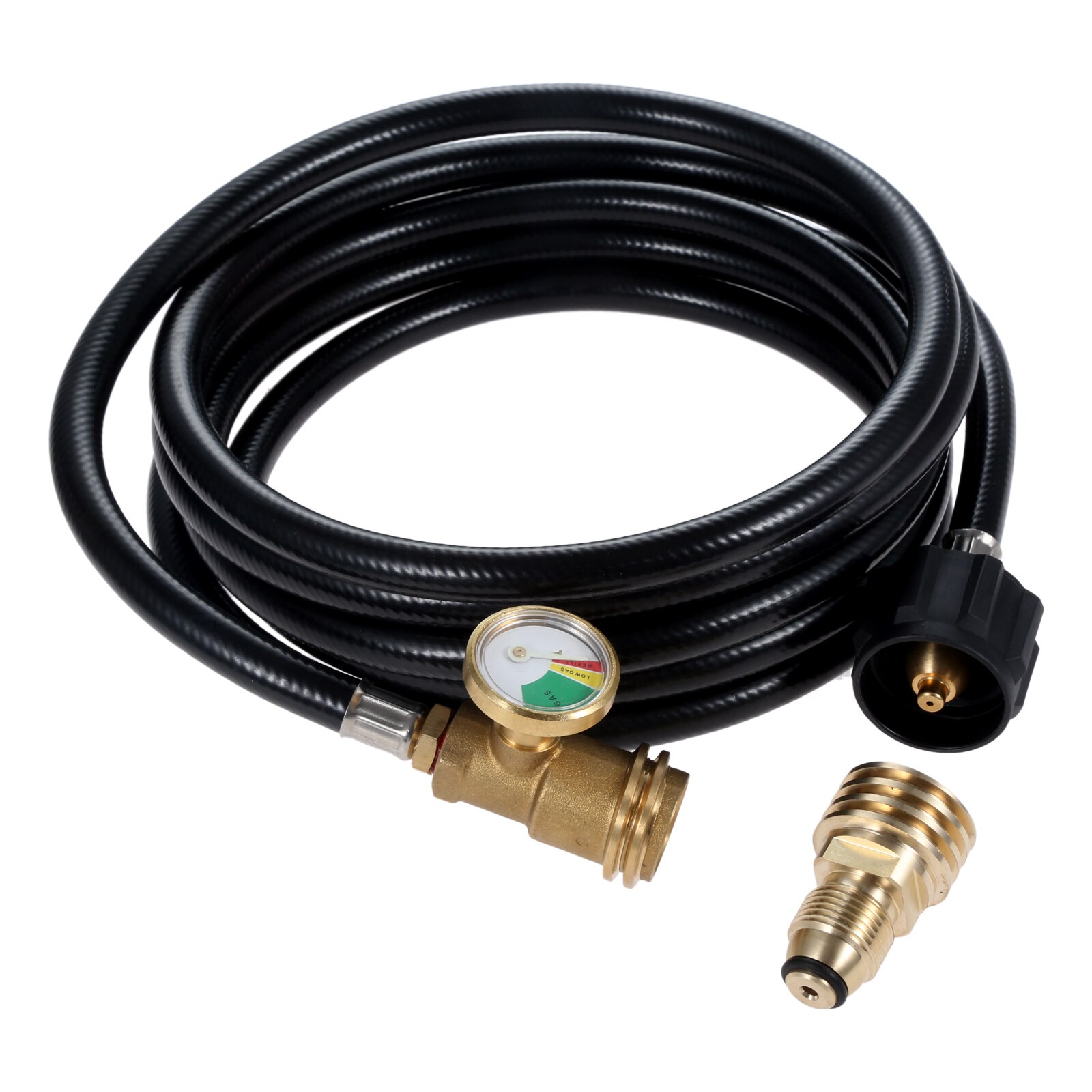 12 FT Propane Tank Extension Hose Propane Tank Adapter Gauge Leak Detector for Gas Grill Heater and All Other Propane Appliances