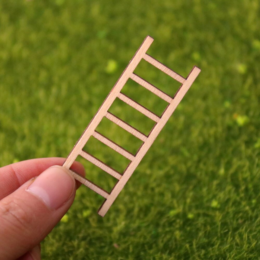 Simulatie ladder meubels houten trap gang micro landschap vetplant pot diy decoratie zand tafel landschapsmodel