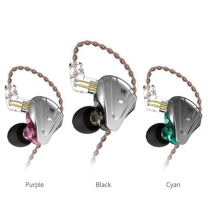 KZ ZSX Terminator Metal In Ear Earphones 12 Units Hybrid 5BA+1DD HIFI Bass Earbuds Headphones Noise Cancelling Headset Monitor