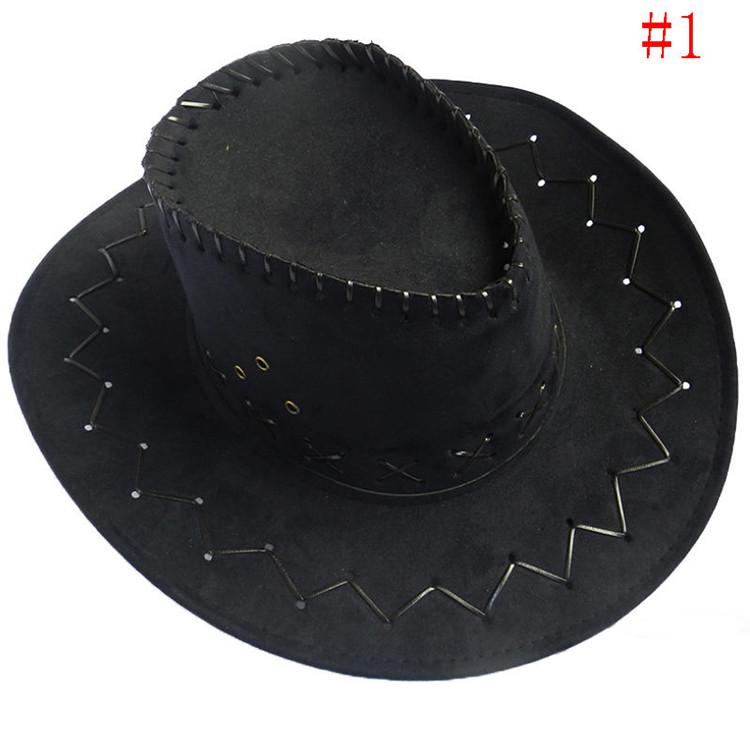 Western Cowboy Middle Eaves Hat Men Women Knight Visor Tourism Wide Brim Retro Cap Sty Delicate Windproof Hats H2D1: A