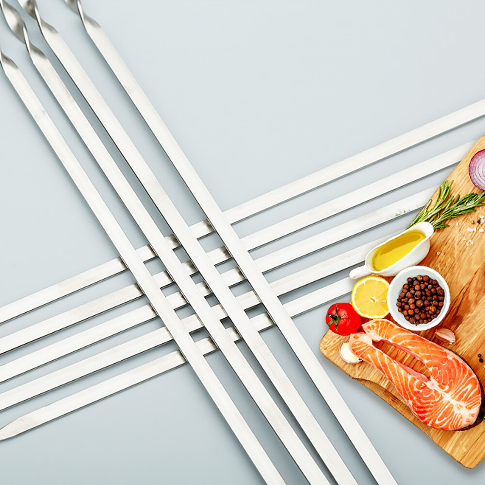 50 Stuks 38Cm Rvs Barbecue Spiesjes Bbq Naald Stok Shish Kebab Voor Outdoor Camping Picknick Veilig Gezonde Bbq gebruiksvoorwerpen
