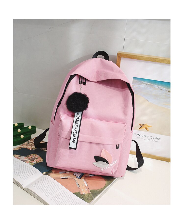 solide Rucksack mädchen schule taschen für Teenager Hochschule Wind Frauen Schul Schüler tasche schwarz Nylon druck: Rosa