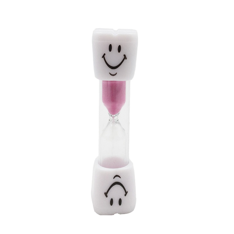 Portable Home Kitchen Cooking Timer Cartoon Smiling Face Hourglass Sand Clock Timer 3 Minutes Timer For Tea/Cafe: Pink
