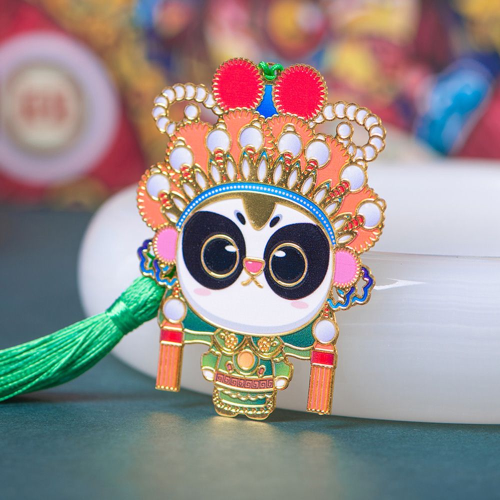 Chinese Style Peking Opera Retro Metal Bookmark Animal Pendant Hollow Bookmark Book Tassel Pagination Mark Stationery: Style 4