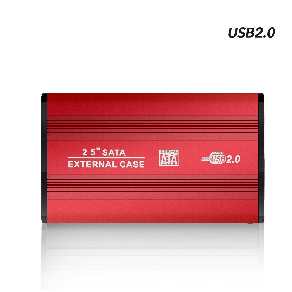 Custodia per HDD in alluminio TISHRIC per custodia per scatola per disco rigido HDD custodia per disco rigido USB3 da 2.5 pollici Sata a USB scatola HD esterna Optibay: USB 2.0 Stripe Red