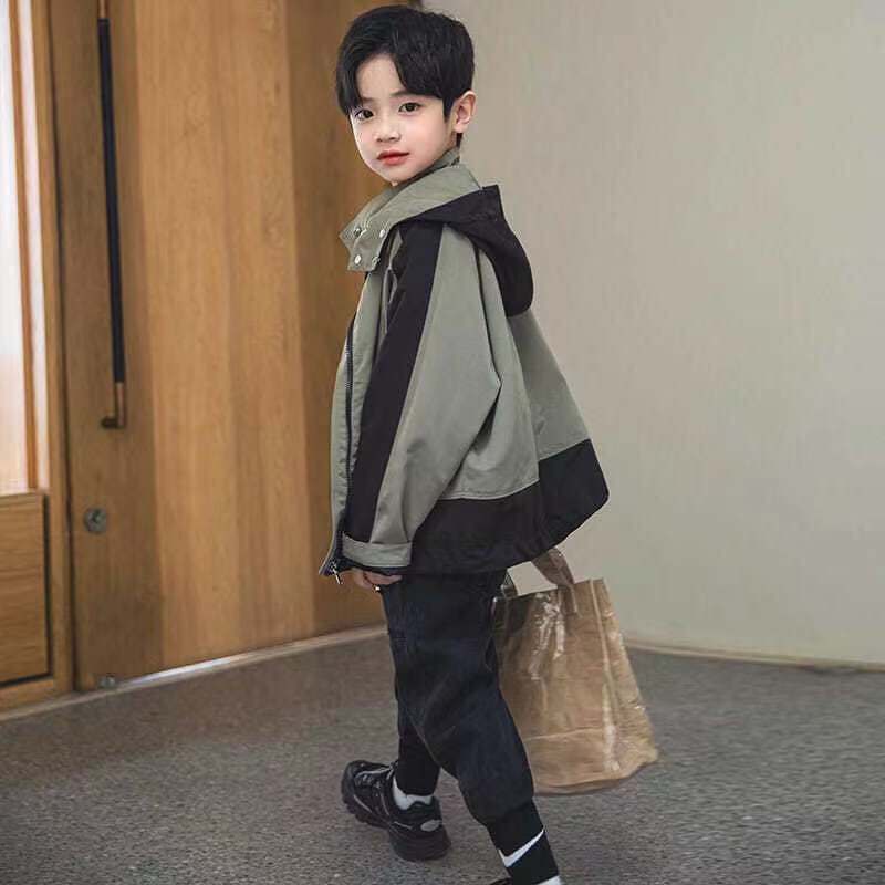 Boys hooded windbreaker spring jacket children long sleeve teenage clothes big boys sport coat boys 4 5 6 8 10 12 Yers