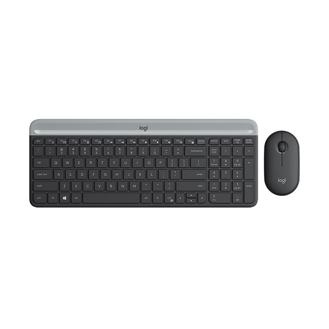 Logitech MK470 Wireless Keyboard Mouse Combo Ultra-Thin 2.4G Silent 1000DPI Slim Keboards Mice Set For PC Laptop Office Original: black